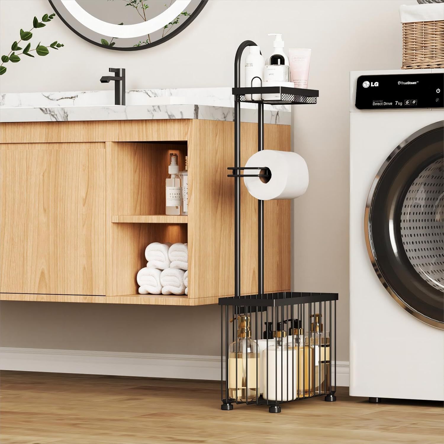 Black household bathroom tissu - Magazine Holder Rack recension och pris